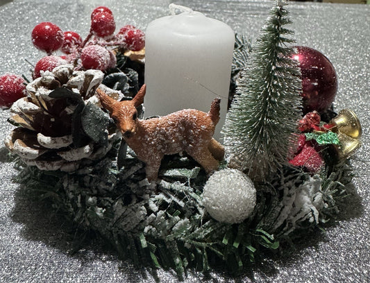 Handcrafted Christmas Centrepiece Wreath Style Table Decor 15 Cm Diameter New