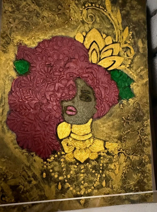 Gold Women Canvas Acrylic Painting Home Decor New Gift Wall Decor