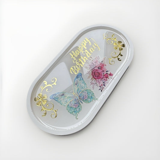 Personalised Gift For Friend Butterfly Happy Birthday Valet Tray