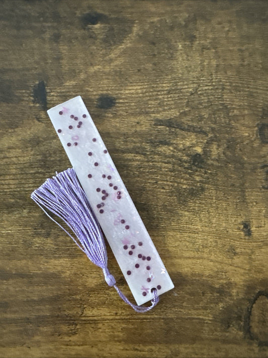 Resin Bookmark with Random Purple Letters