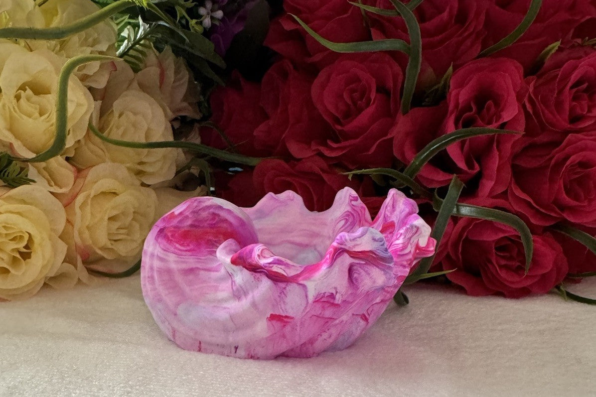 Jewellery Holder Tray Valet Station Handmade Shell Design Eco Resin Plaster