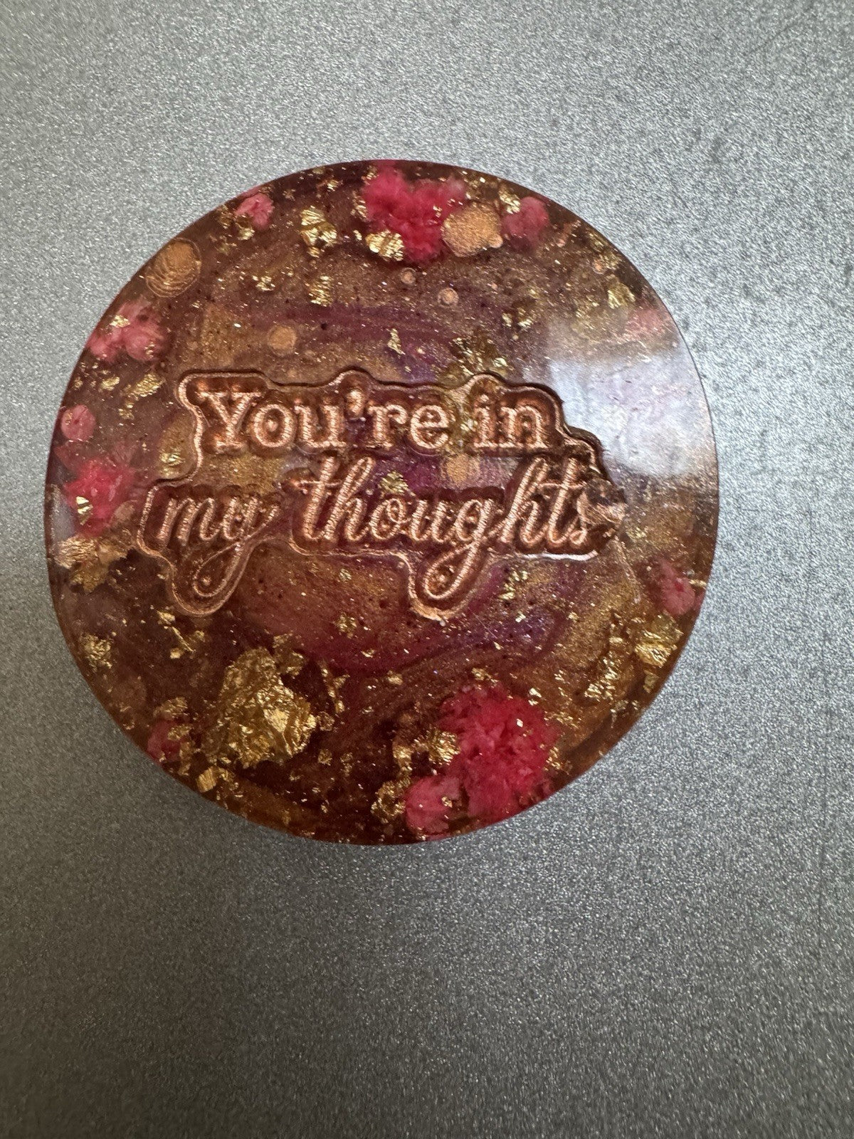Magnet Fridge “You Are In My Thoughts” Handmade Resin Flowers Dry