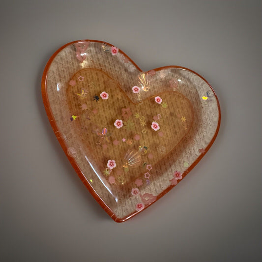 Unique Heart Shaped Mini Tray Candle Or Ring Holder Handmade