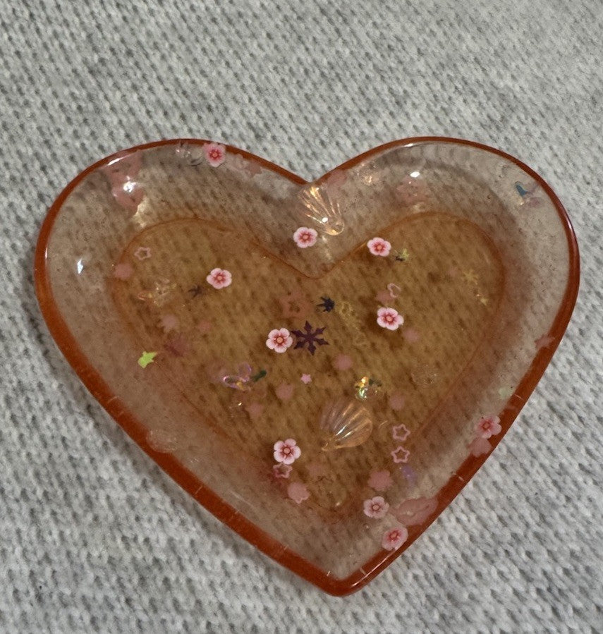 Unique Heart Shaped Mini Tray Candle Or Ring Holder Handmade