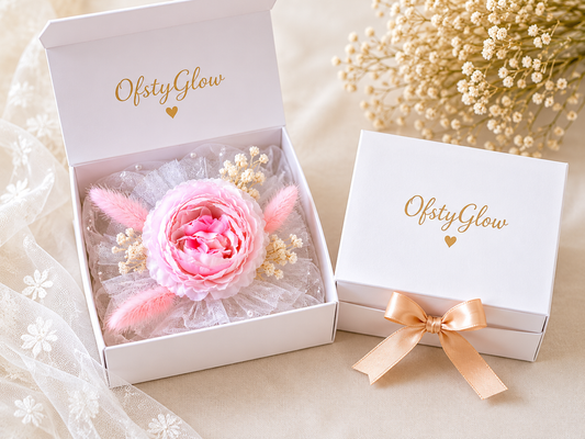 Wrist Corsage Artificial Peony And Dried Flowers For Bridesmaid
