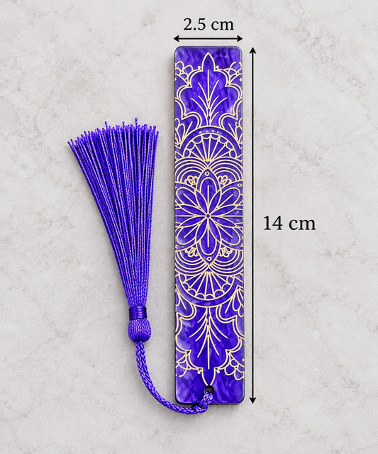 Bookmarks Purple Background And Gold Embossed Stripe