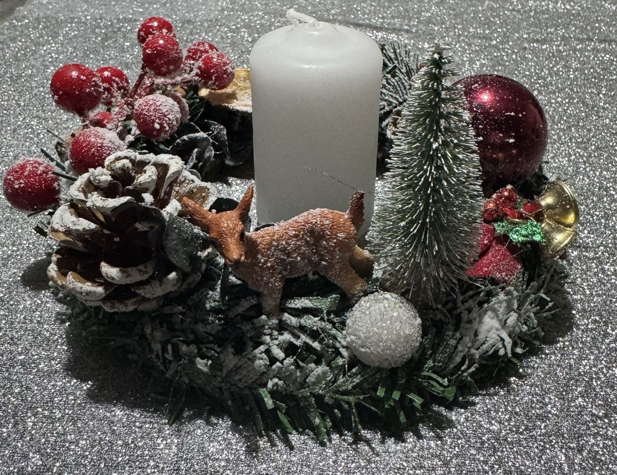 Handcrafted Christmas Centrepiece Wreath Style Table Decor 15 Cm Diameter New