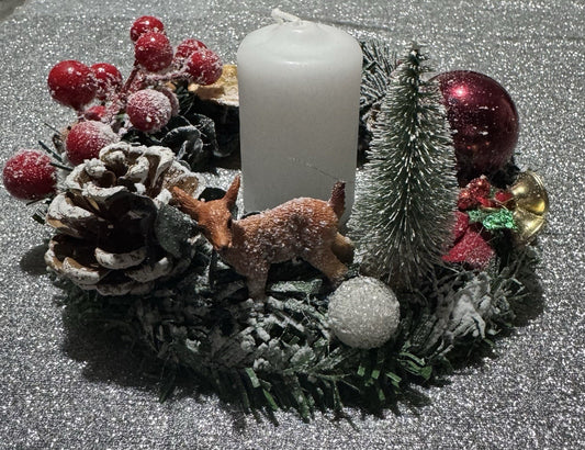 Handcrafted Christmas Centrepiece Wreath Style Table Decor 15 Cm Diameter New