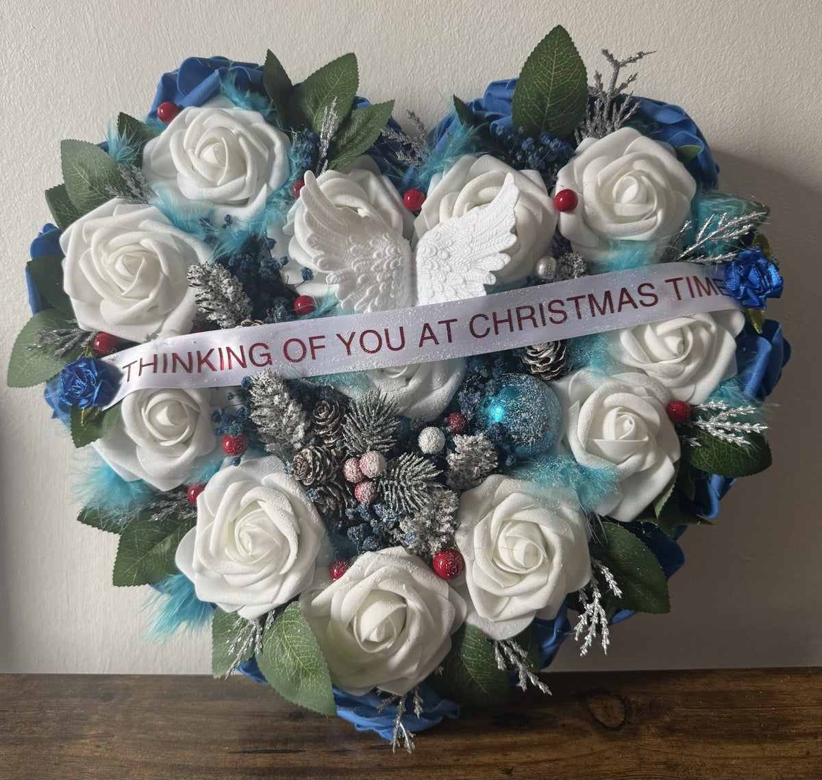 Christmas Memorial Funeral Wreath Artificial Flowers Uk Grave