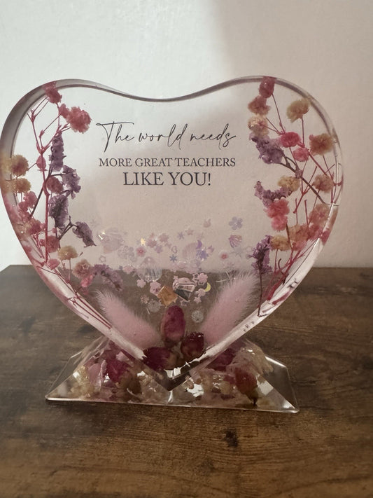 Heart Shaped Frame With Stand Teacher Appreciation Day Thank You Gift