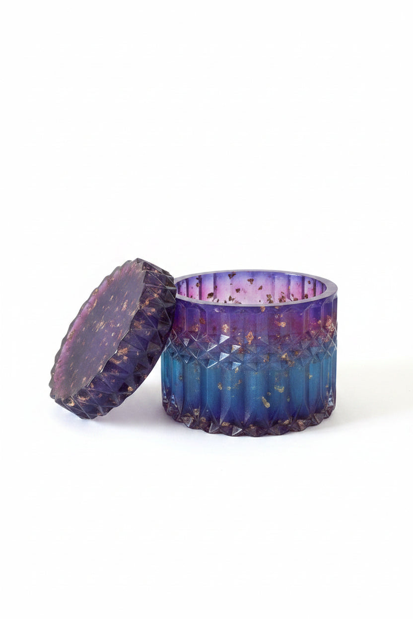 Purple Resin Keepsake Jar with Lid | Decorative Trinket & Jewellery Storage