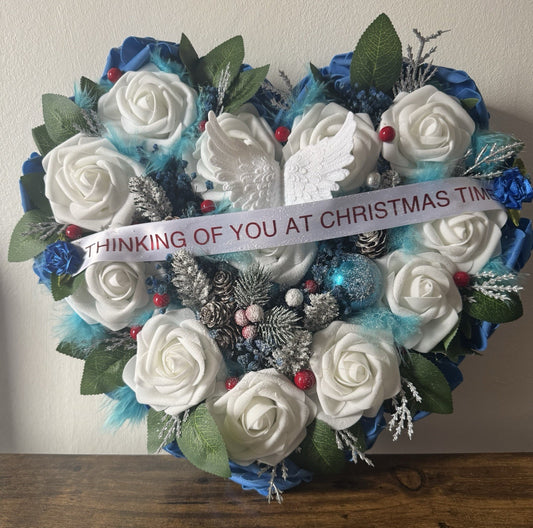 Christmas Memorial Funeral Wreath Artificial Flowers Uk Grave