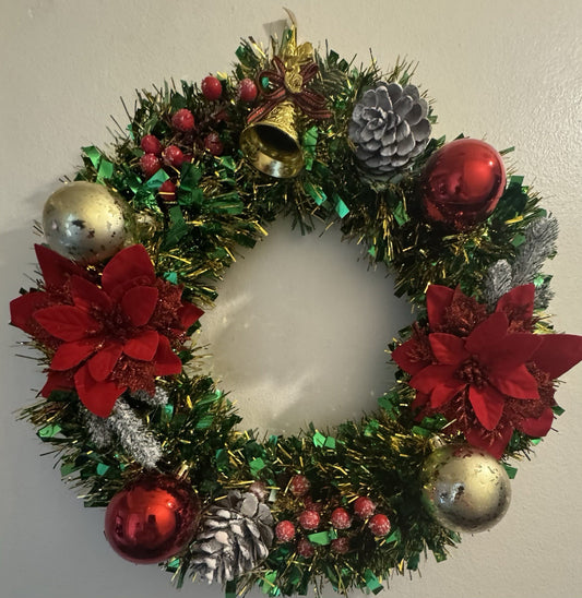 Christmas Wreath Green and Red with Lights for Front Door Uk Christmas Decor