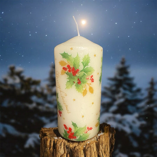 Christmas Pillar Candle Table Decoration Centerpiece Christmas Decoration