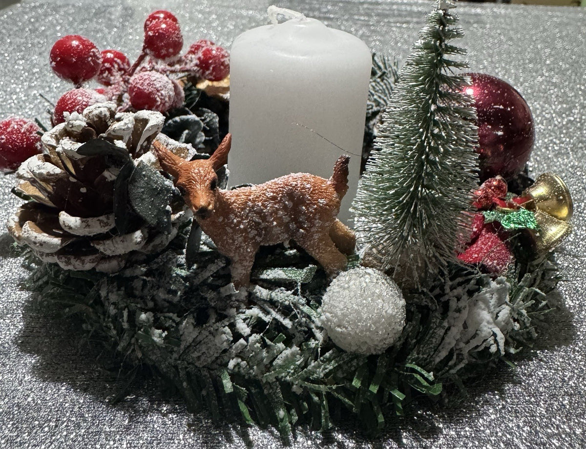 Handcrafted Christmas Centrepiece Wreath Style Table Decor 15 Cm Diameter New