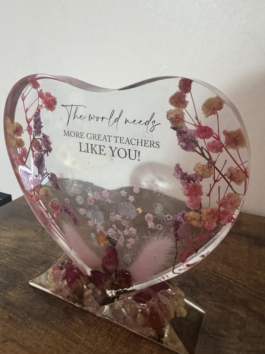 Heart Shaped Frame With Stand Teacher Appreciation Day Thank You Gift