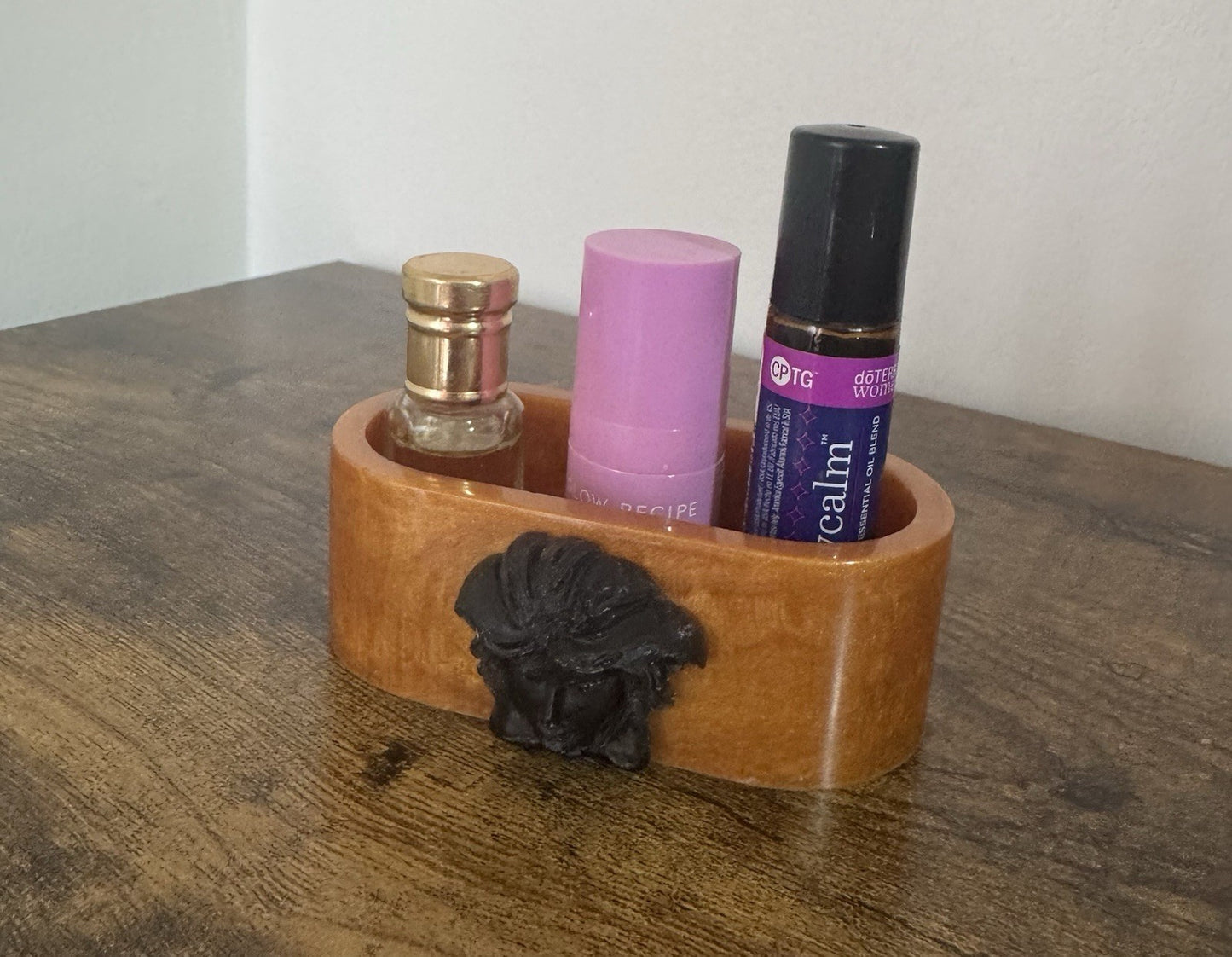 Luxury Gold Black Resin Medusa Business Card Stand – Office Display