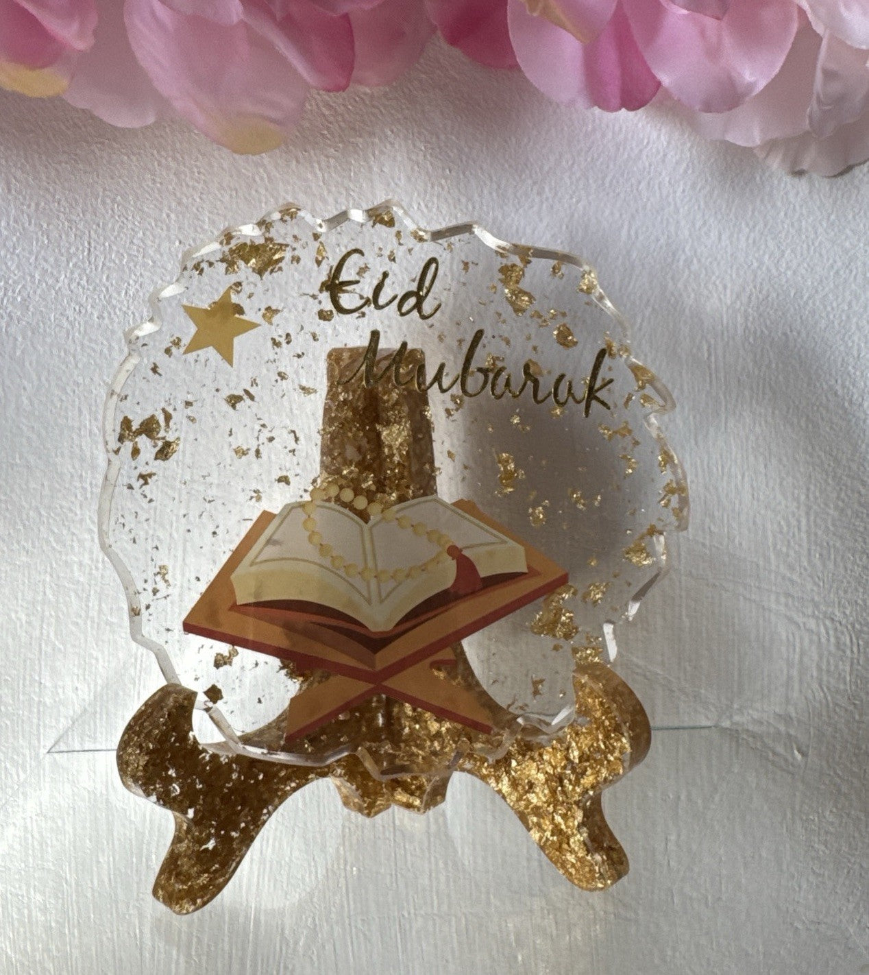 Eid Mubarak Gifts Islamic Muslim Family Gift Resin Plaque With Stand Home Decor