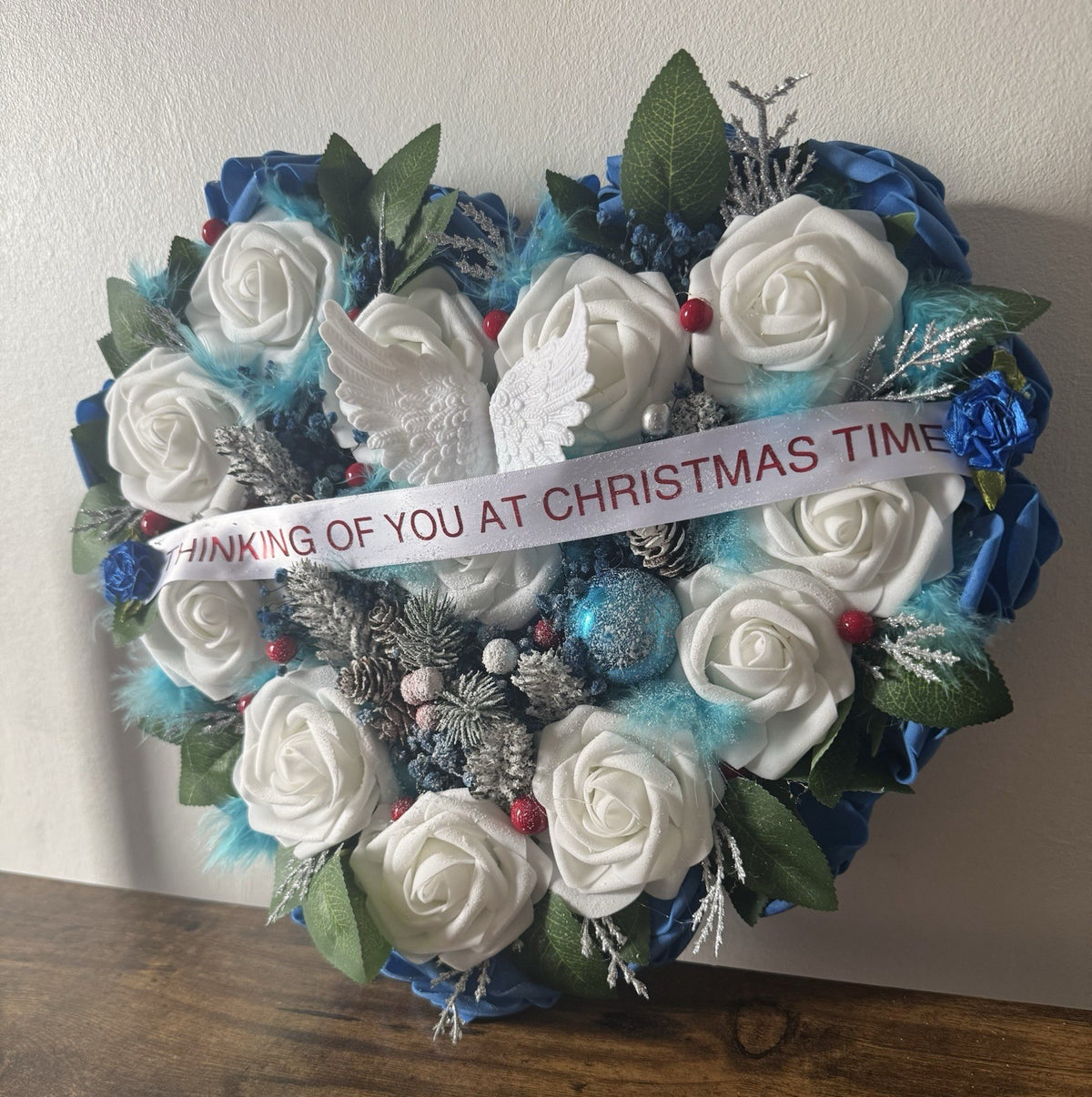 Christmas Memorial Funeral Wreath Artificial Flowers Uk Grave