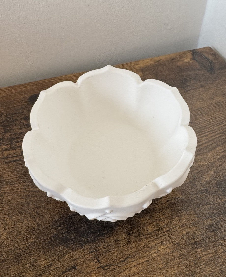 White Small Rose Bowl for Candy Jewellery Storage Trinket Dish Decorative Gift