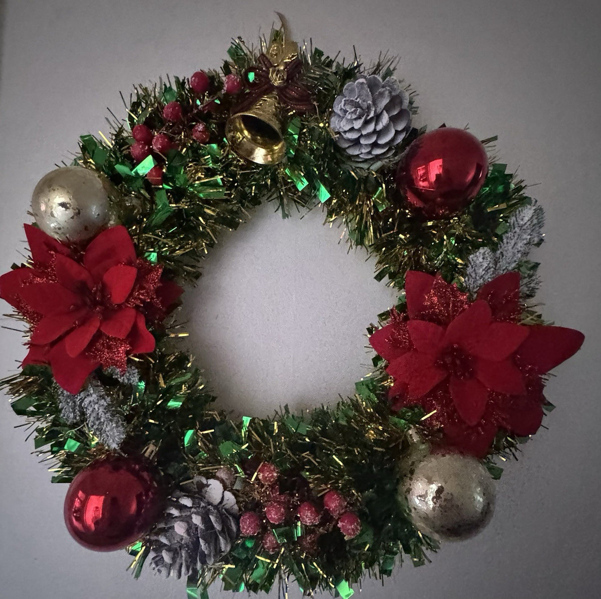 Christmas Wreath Green and Red with Lights for Front Door Uk Christmas Decor