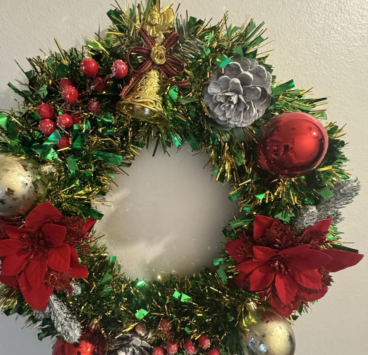 Christmas Wreath Green and Red with Lights for Front Door Uk Christmas Decor