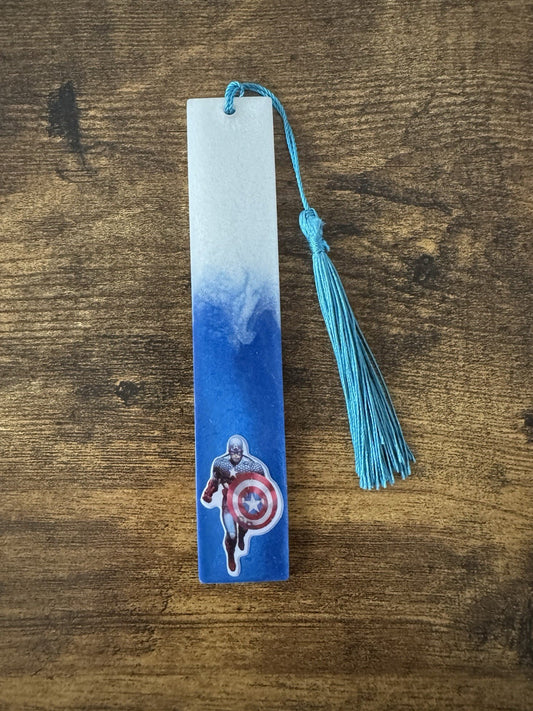 Handmade Resin Bookmark Featuring  Captain America For Kids