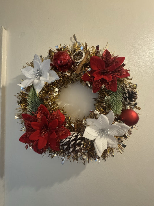 Christmas Wreath Red and White with Lights for Front Door Uk Christmas Wreath
