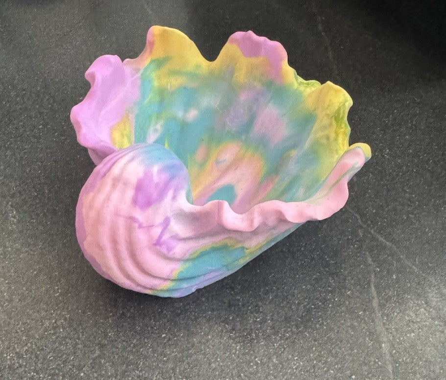 Jewellery Holder Tray Valet Station  Handmade Shell Design Eco Resin Plaster