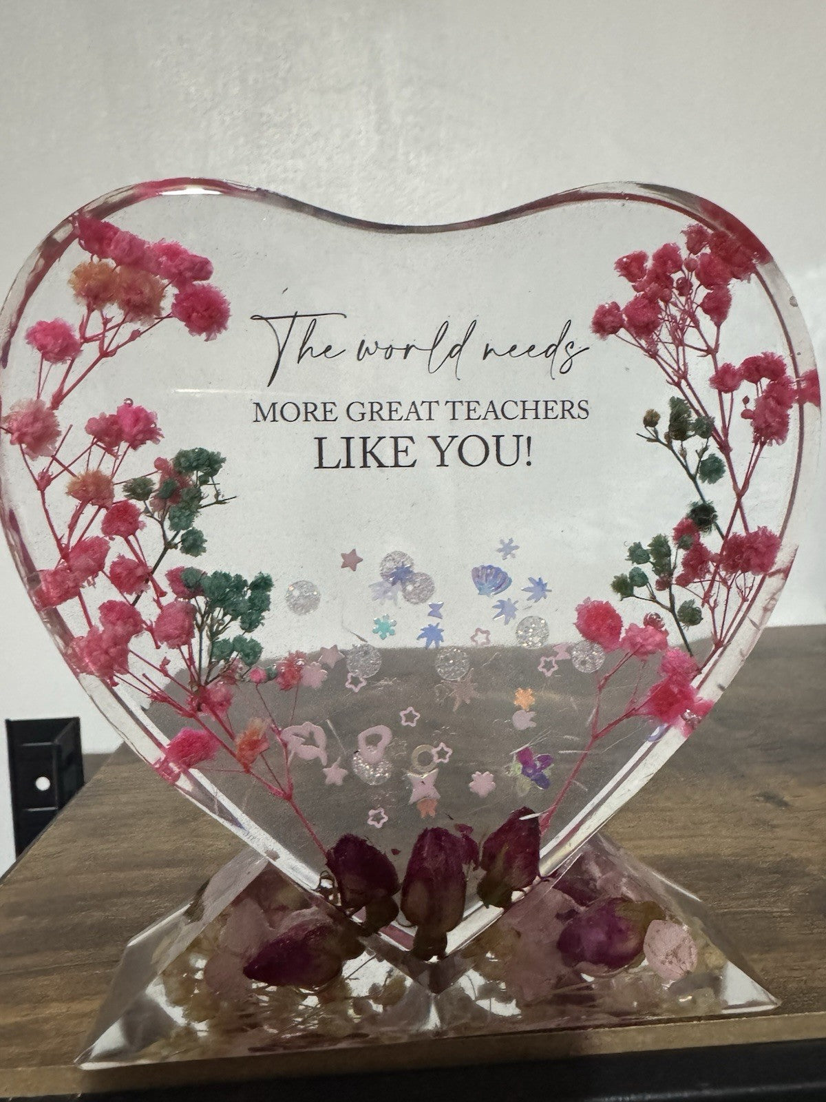 Heart Shaped Frame With Stand Teacher Appreciation Day Thank You Gift