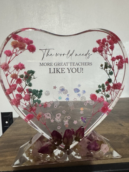 Heart Shaped Frame With Stand Teacher Appreciation Day Thank You Gift