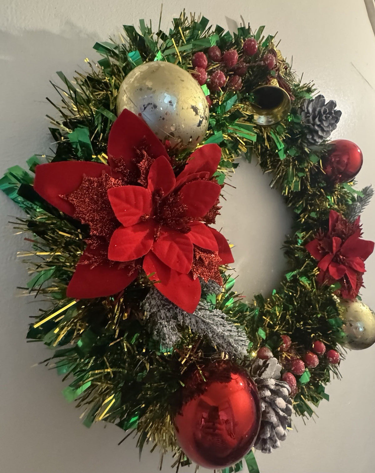 Christmas Wreath Green and Red with Lights for Front Door Uk Christmas Decor