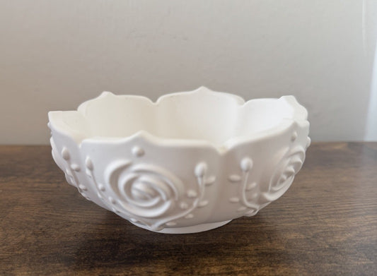 White Small Rose Bowl for Candy Jewellery Storage Trinket Dish Decorative Gift