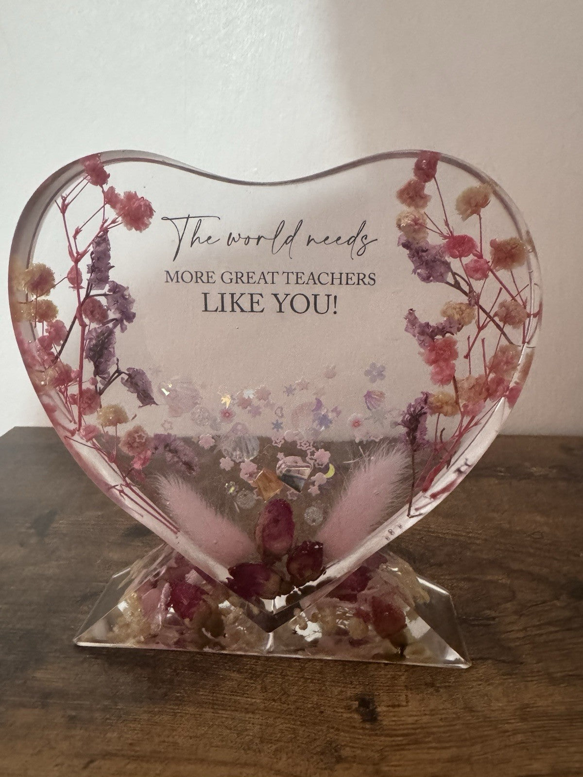 Heart Shaped Frame With Stand Teacher Appreciation Day Thank You Gift