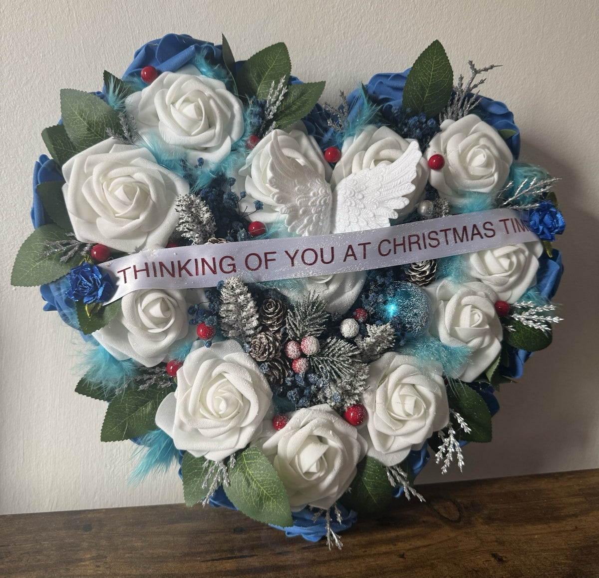 Christmas Memorial Funeral Wreath Artificial Flowers Uk Grave