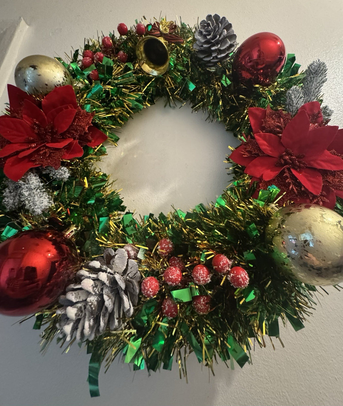 Christmas Wreath Green and Red with Lights for Front Door Uk Christmas Decor