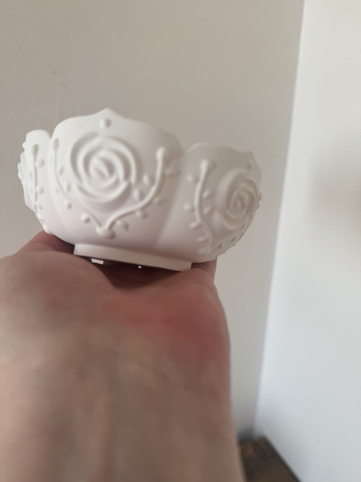 White Small Rose Bowl for Candy Jewellery Storage Trinket Dish Decorative Gift