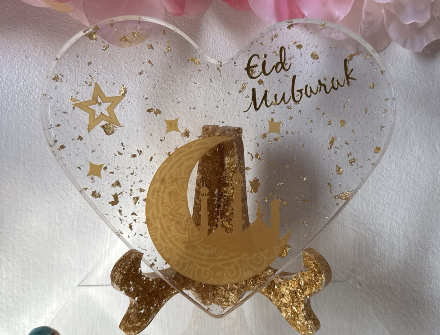 Eid Mubarak Gifts Islamic Muslim Family Gift resin Plaque with stand