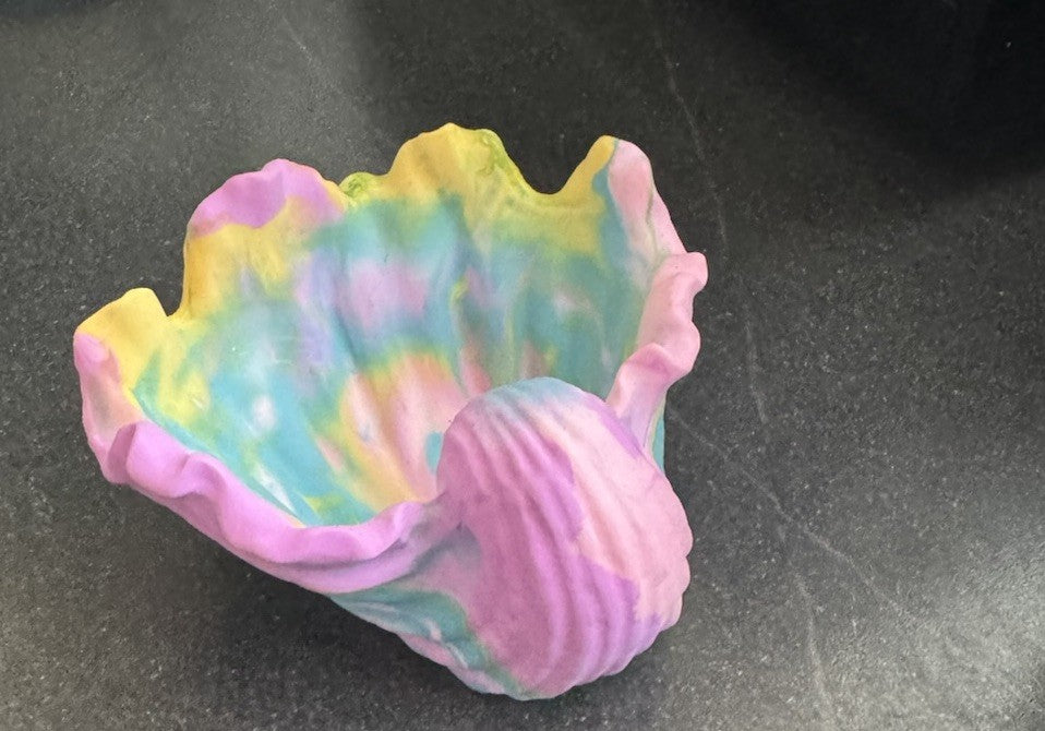 Jewellery Holder Tray Valet Station  Handmade Shell Design Eco Resin Plaster