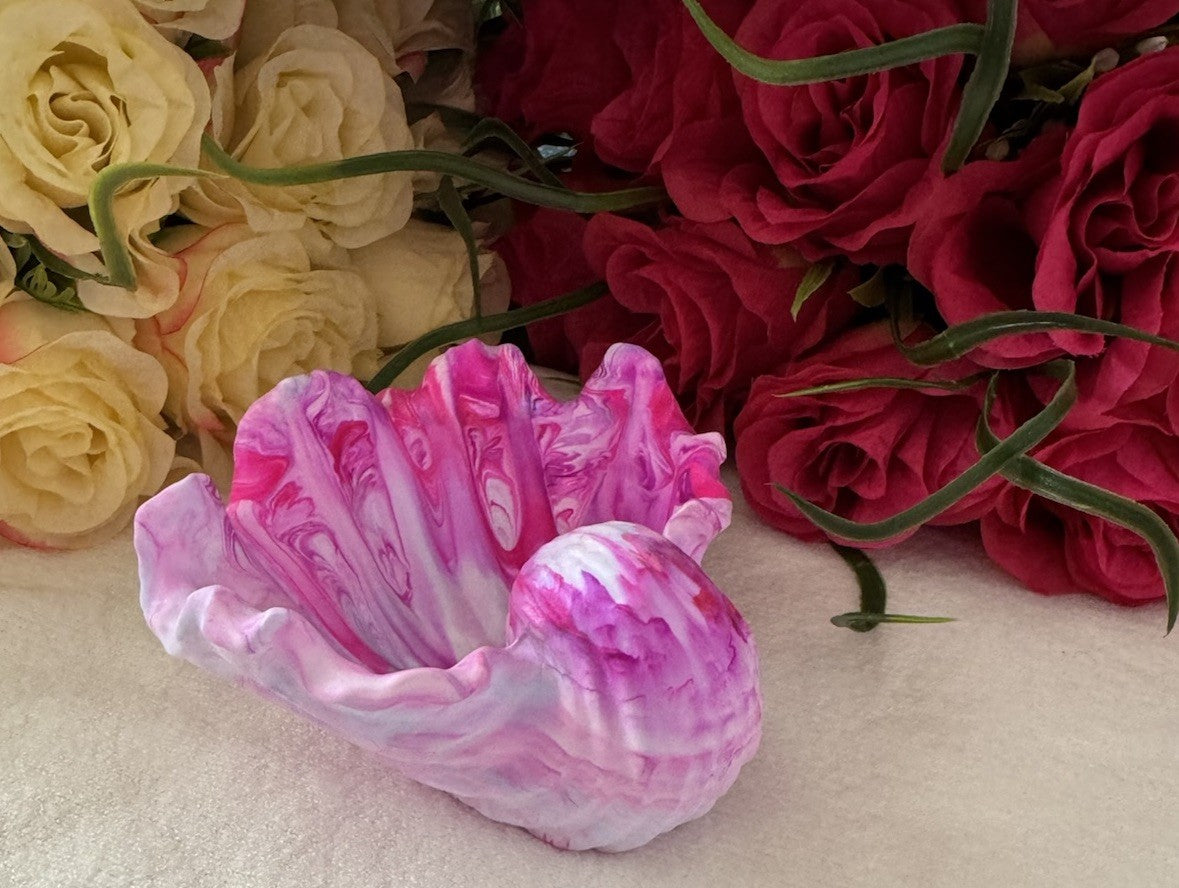 Jewellery Holder Tray Valet Station Handmade Shell Design Eco Resin Plaster