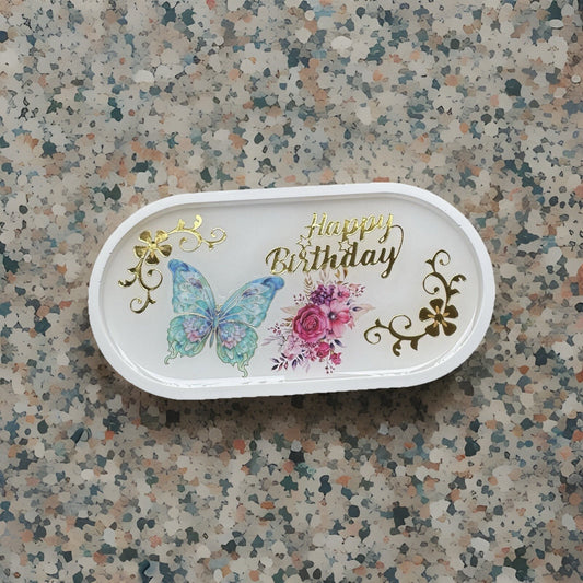 Personalised Gift For Friend Butterfly Happy Birthday Valet Tray