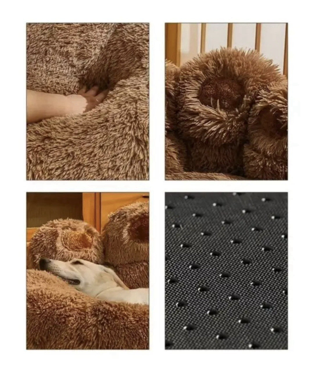 Dog Cat Pet Calming Bed Comfy Fluffy Paw Shaped Dog Beds Soft Plush 50 cm