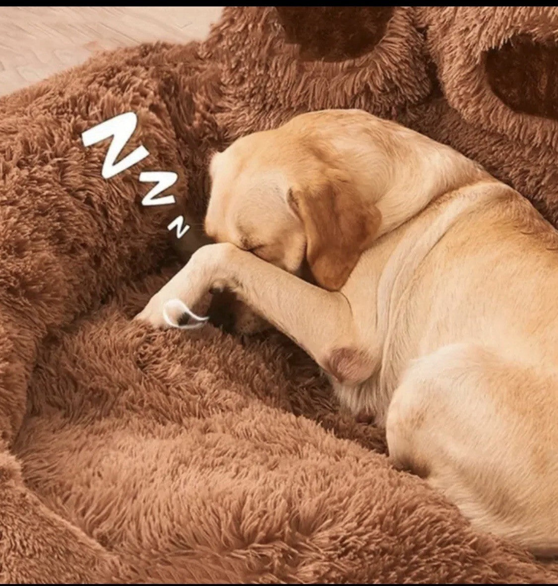 Dog Cat Pet Calming Bed Comfy Fluffy Paw Shaped Dog Beds Soft Plush 50 cm