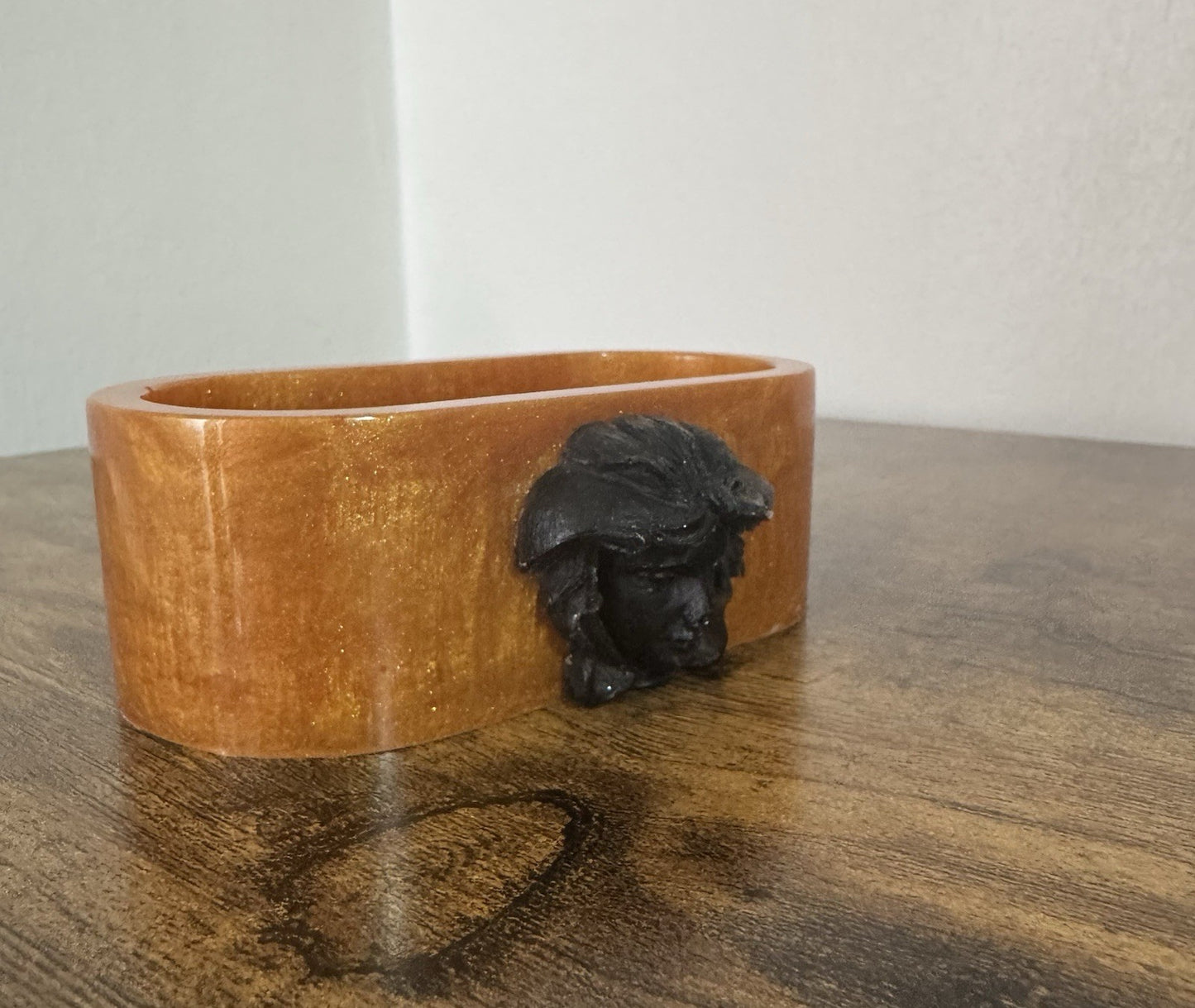 Luxury Gold Black Resin Medusa Business Card Stand – Office Display