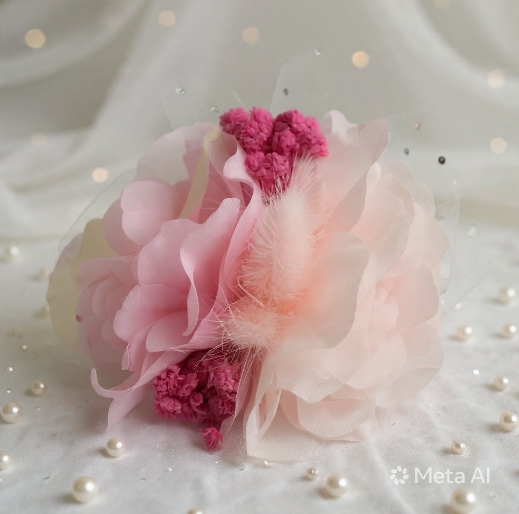 Wrist Corsage For Bridesmaids Artificial Rose And Dried Flowers