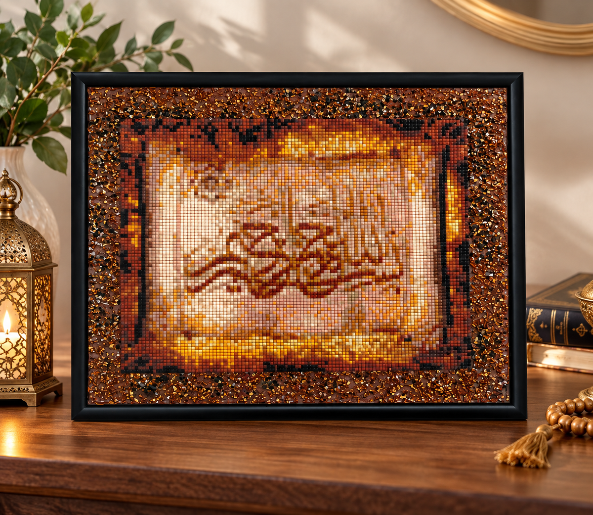 Islamic Wedding Gift Wall Decoration Diamond Painting Art Sealed With Resin