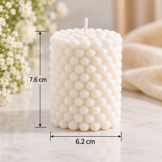 Handmade Vanilla Scented Bubble Candle – Unique Decorative Soy Wax Candle, Relax