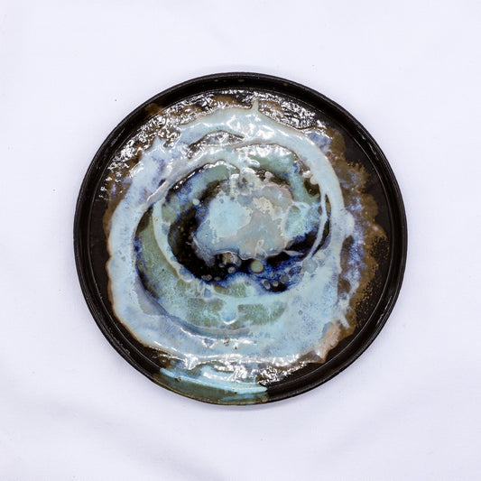 23 cm Coralight Smoked Grey Large Stoneware Handmade Ceramic Dinner Plate