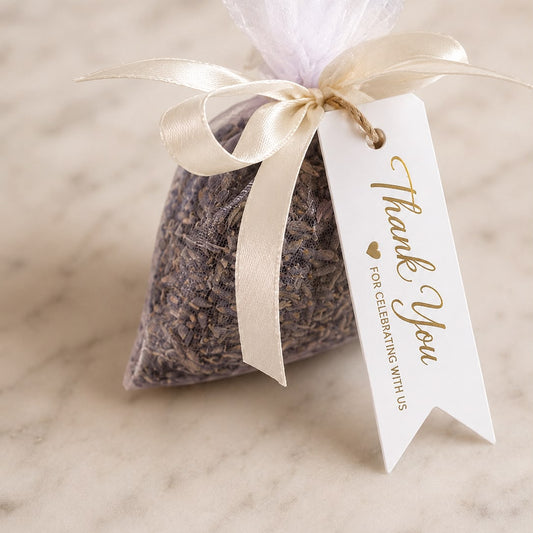 Personalised Lavender Sachets Wedding Favours | Dried Lavender Bags with Thank You Tag | Rustic Bridal Shower, Baby Shower, Christening Gift