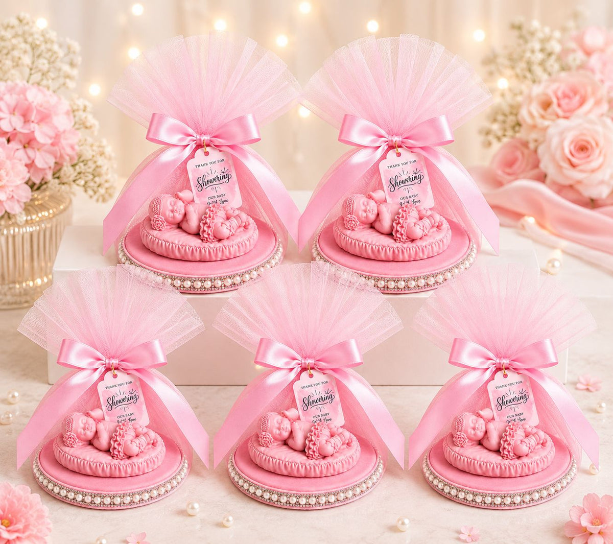 Baby Christening Favour – Handmade Resin Baptism Keepsake Gift, Pink or Blue
